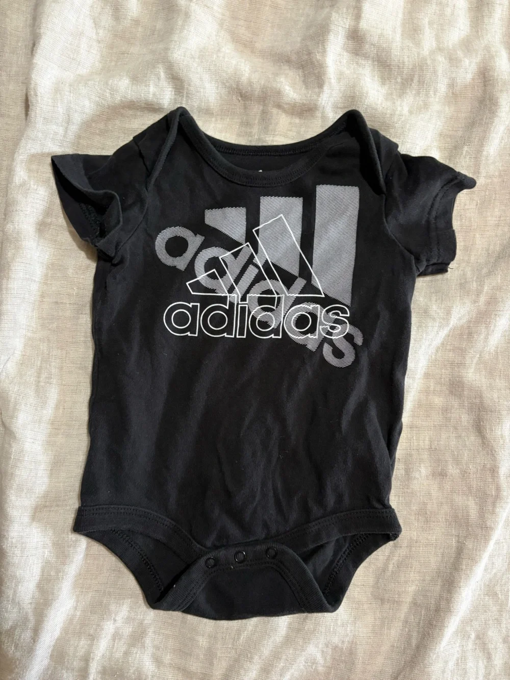 3-6 months Black Baby Bodysuit with Navy & Rust and Navy & Gray Striped Trio
